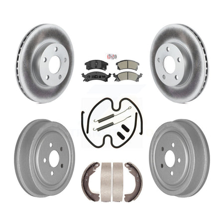 Front Rear Disc Brake Rotors Semi-Metallic Pad Coat Drum Kit (7Pc) For Chevrolet Cavalier KGA-104194