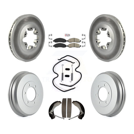 Front Rear Brake Rotors Ceramic Pad Coat Drum Kit (7Pc) For Chevrolet Colorado GMC Canyon KGA-104196