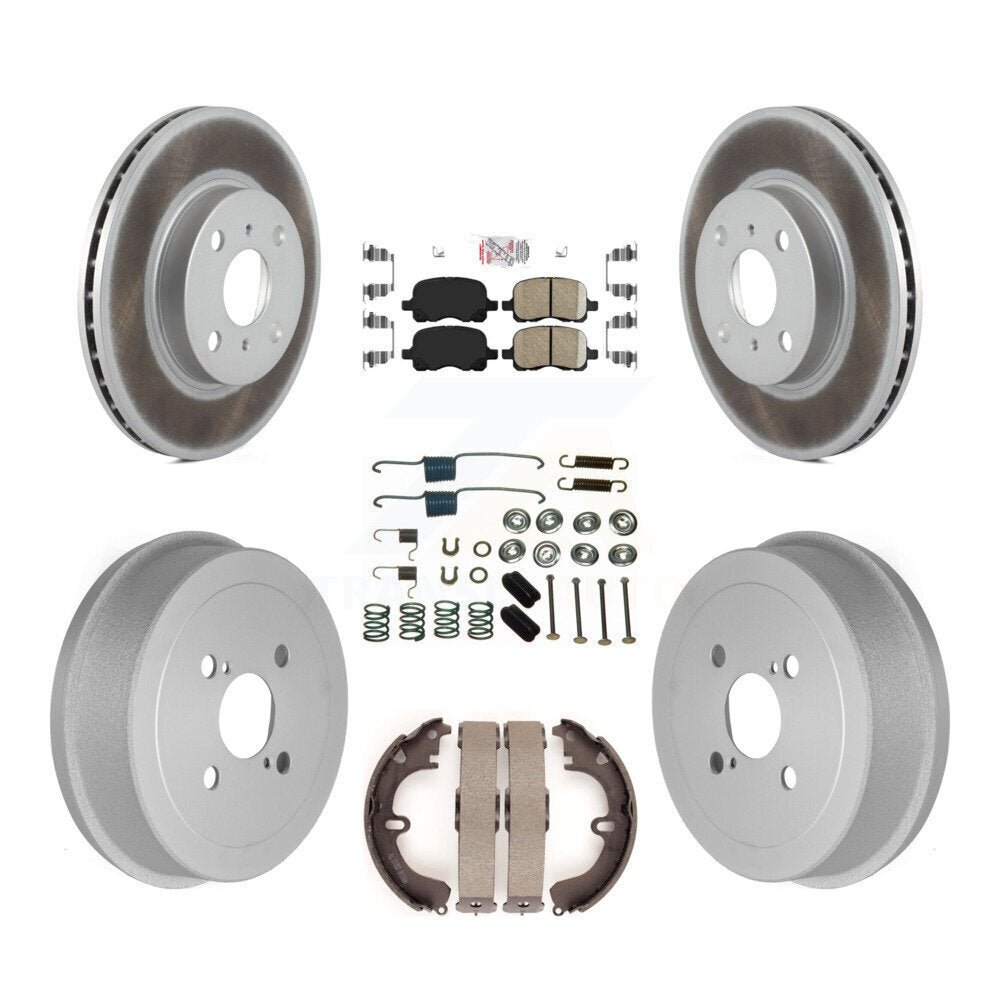 Front Rear Disc Brake Rotors Ceramic Pads And Coated Drum Kit (7Pc) For Toyota Corolla KGA-104198