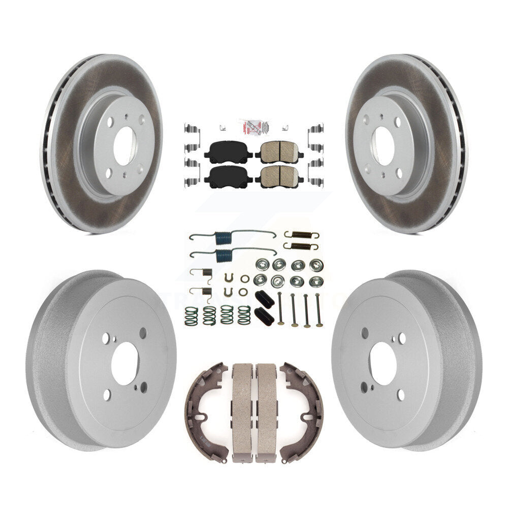 Front Rear Brake Rotor Ceramic Pad Coat Drum Kit (7Pc) For Toyota Corolla Chevrolet Prizm KGA-104202