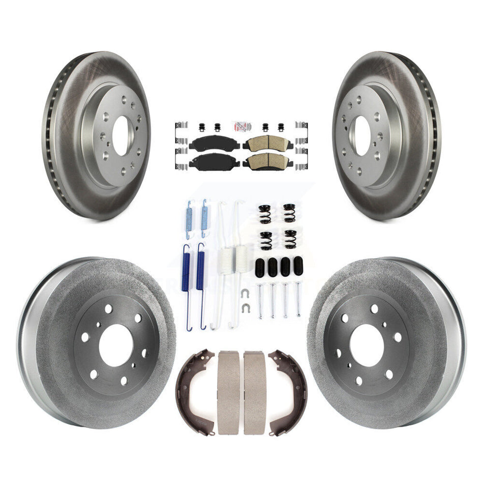 Front Rear Disc Brake Rotor Ceramic Pad Coat Drum Kit (7Pc) For GMC Sierra 1500 Chevrolet KGA-104205