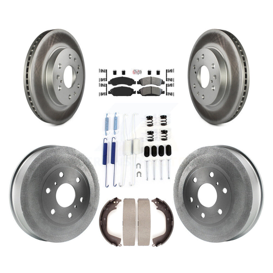 Front Rear Disc Brake Rotor Semi-Metallic Pad & Coated Drum Kit (7Pc) For GMC Sierra 1500 KGA-104206