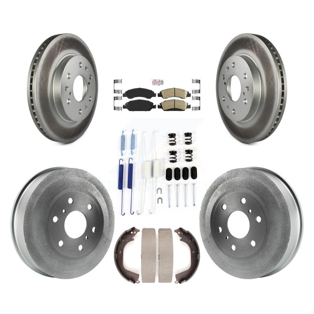 Front Rear Disc Brake Rotor Ceramic Pad Coat Drum Kit (7Pc) For GMC Sierra 1500 Chevrolet KGA-104207