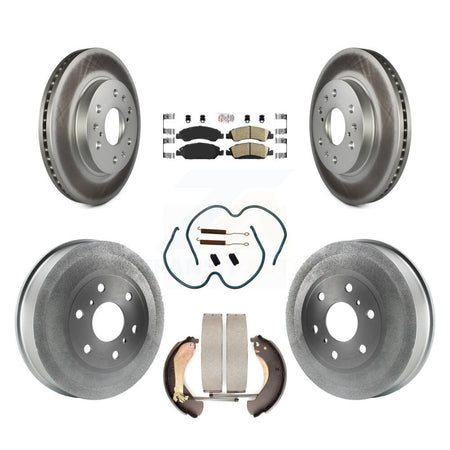 Front Rear Brake Rotor Ceramic Pad Coated Drum Kit (7Pc) For Chevrolet Silverado 1500 GMC KGA-104211