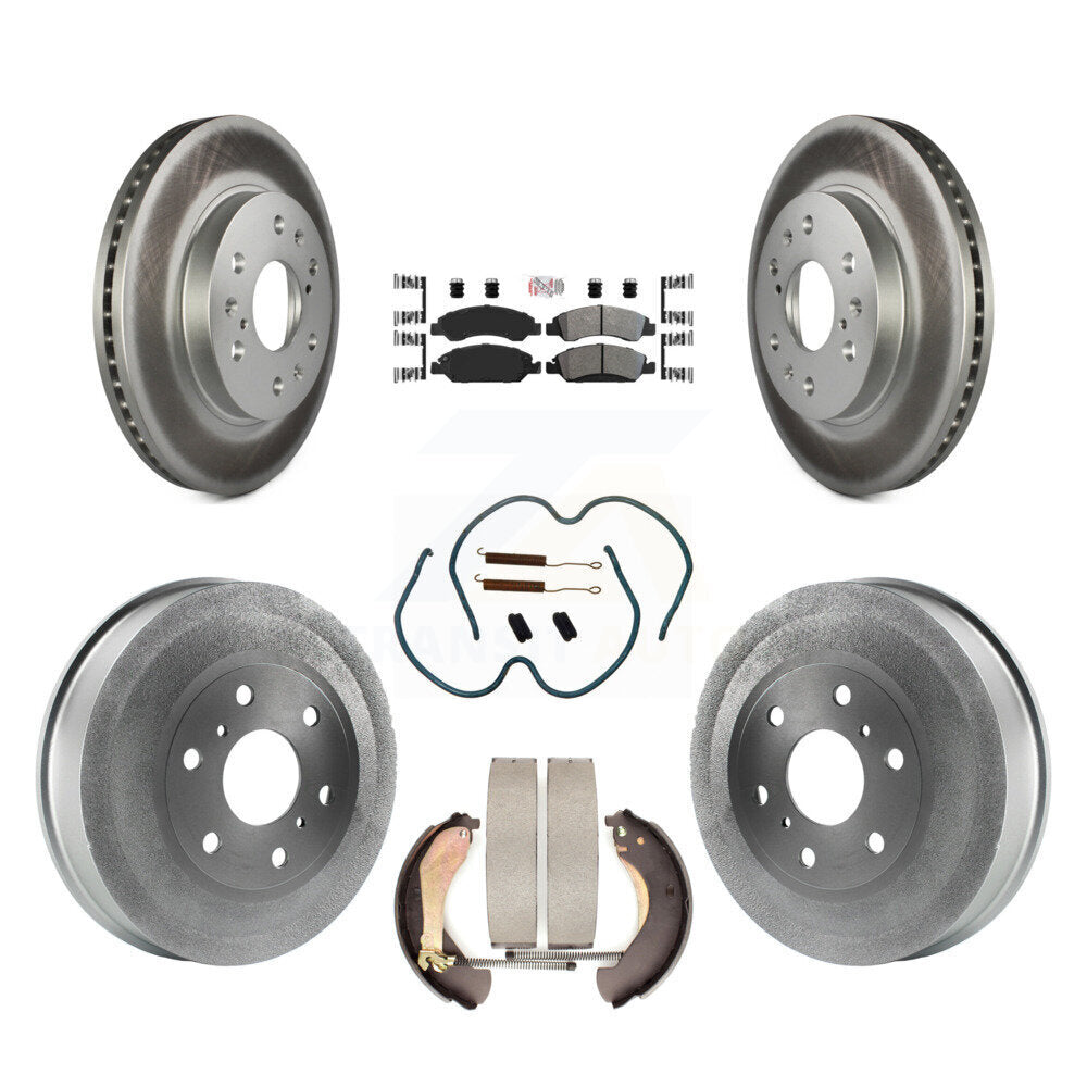 Front Rear Brake Rotor Semi-Metallic Pad Coat Drum Kit (7Pc) For Chevrolet Silverado 1500 KGA-104212