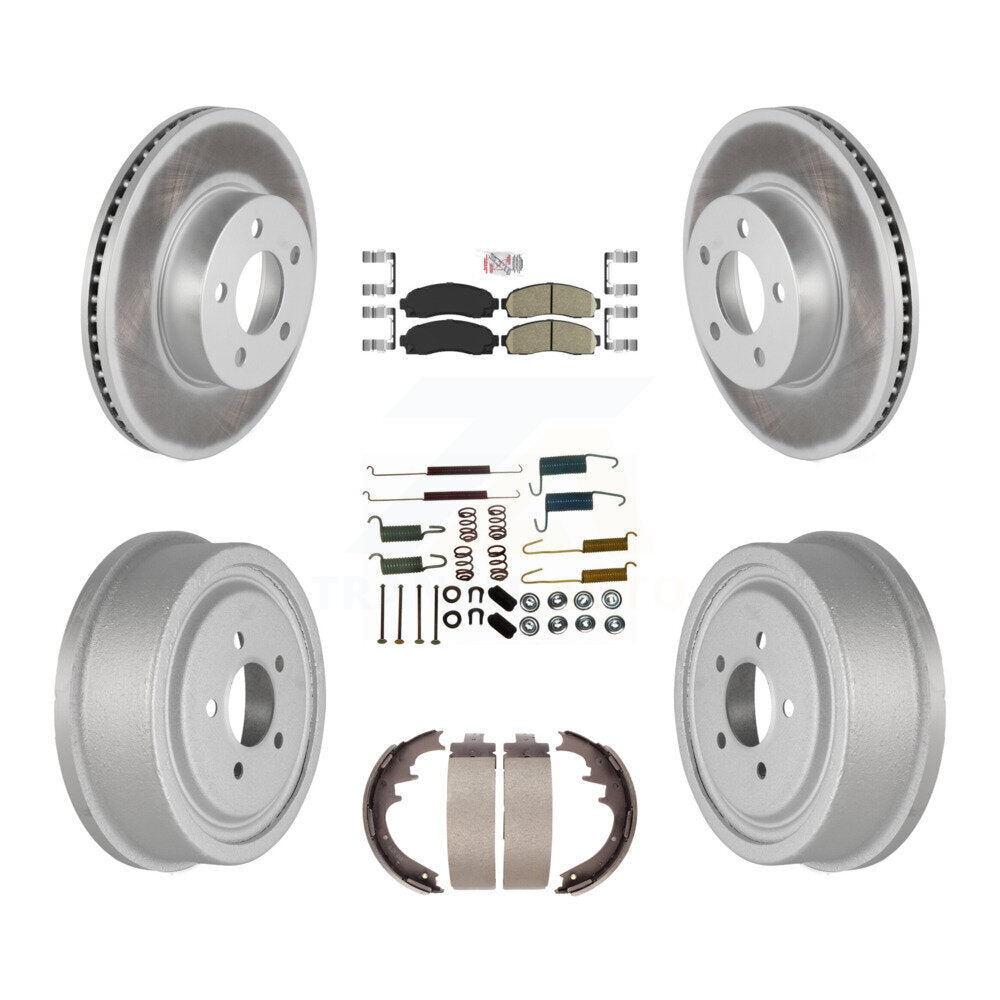 Front Rear Disc Brake Rotor Ceramic Pad Coated Drum Kit (7Pc) For Ford Ranger Mazda B4000 KGA-104230