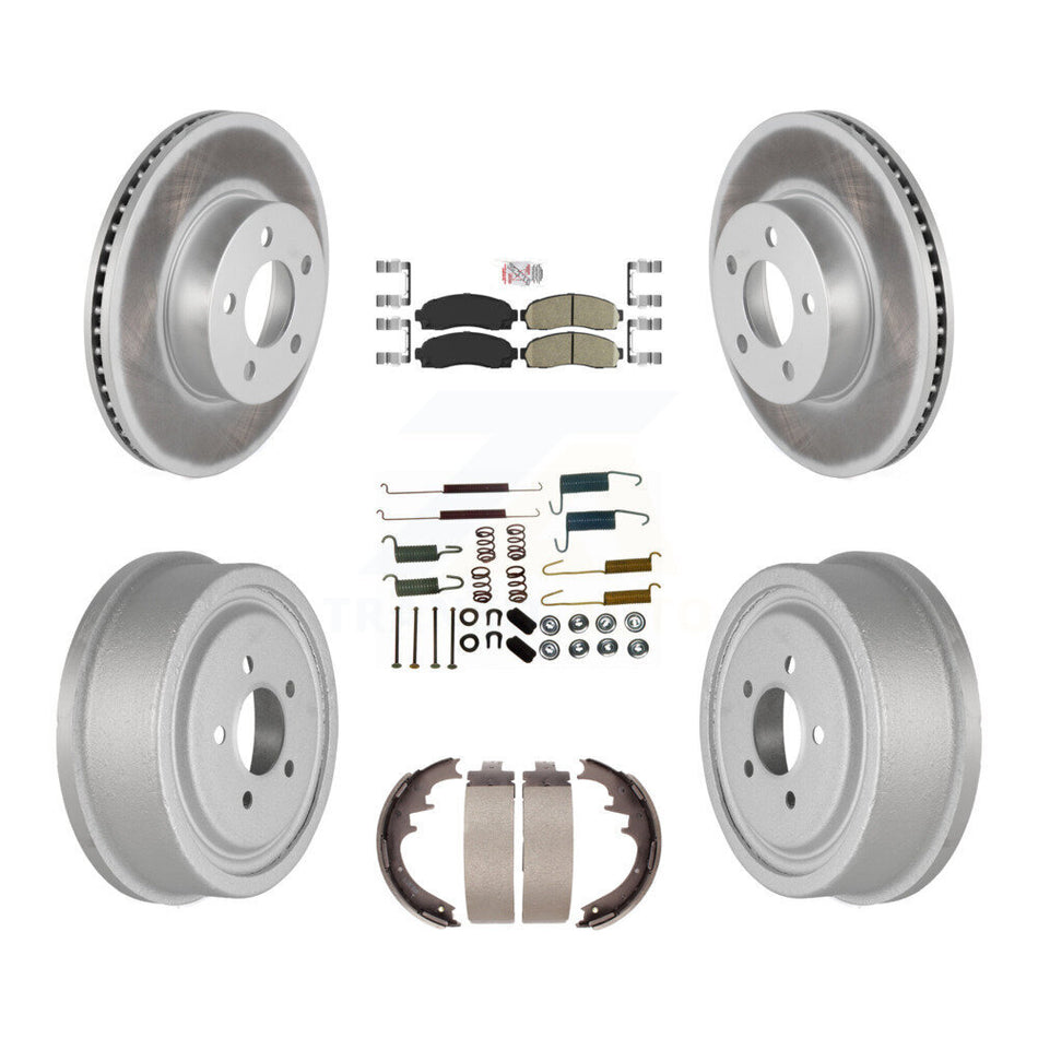 Front Rear Disc Brake Rotor Ceramic Pad Coated Drum Kit (7Pc) For Ford Ranger Mazda B4000 KGA-104230