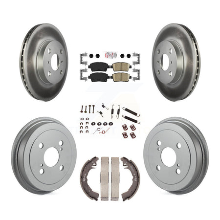 Front Rear Disc Brake Rotor Ceramic Pad & Coated Drum Kit (7Pc) For 2001-2005 Toyota Echo KGA-104232