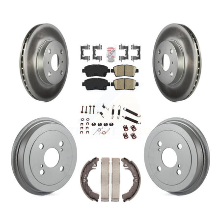Front Rear Disc Brake Rotor Ceramic Pad & Coated Drum Kit (7Pc) For 2001-2005 Toyota Echo KGA-104233