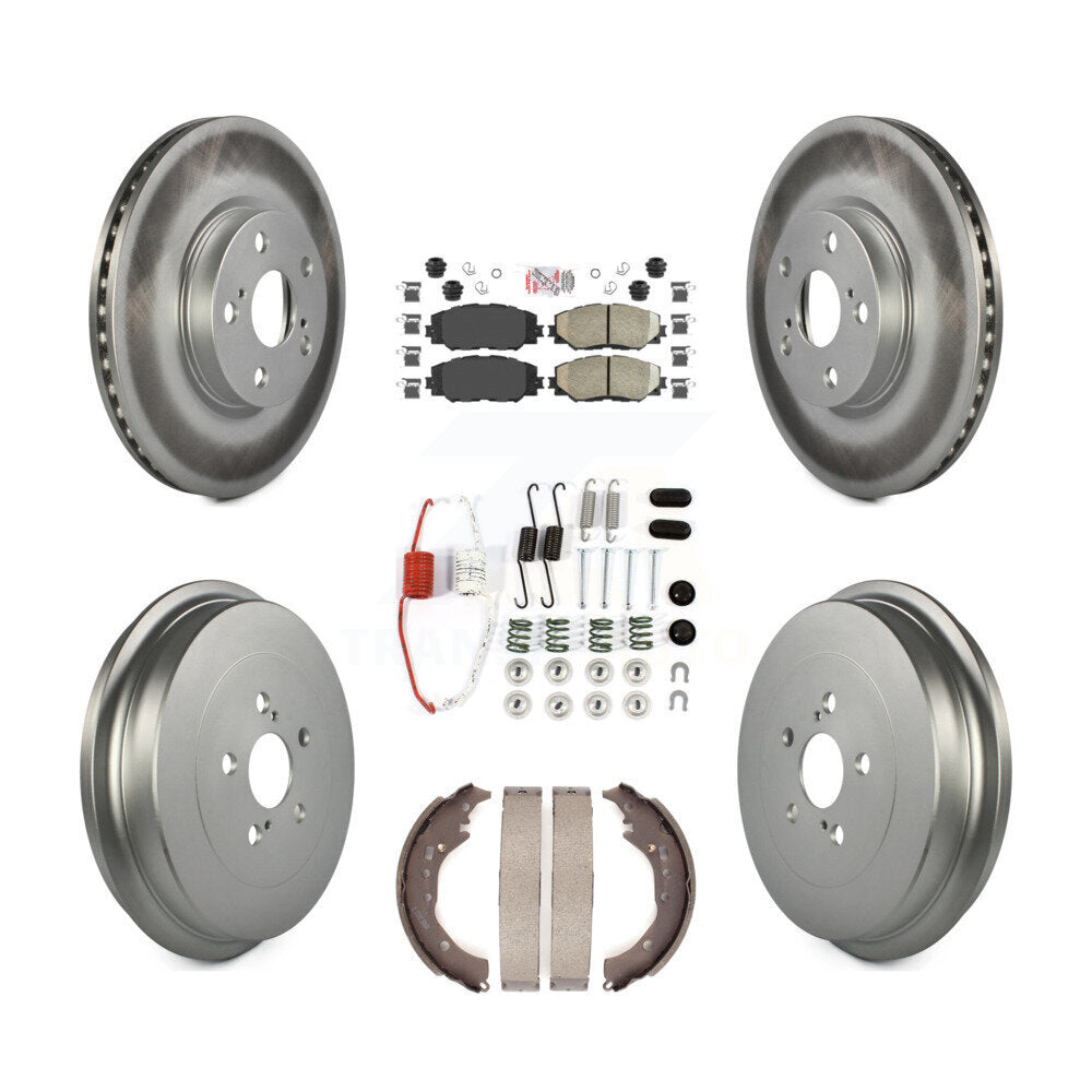 Front Rear Disc Brake Rotors Ceramic Pads And Coated Drum Kit (7Pc) For Toyota Corolla KGA-104235