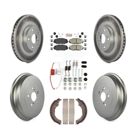 Front Rear Disc Brake Rotors Ceramic Pads And Coated Drum Kit (7Pc) For Toyota Corolla KGA-104235