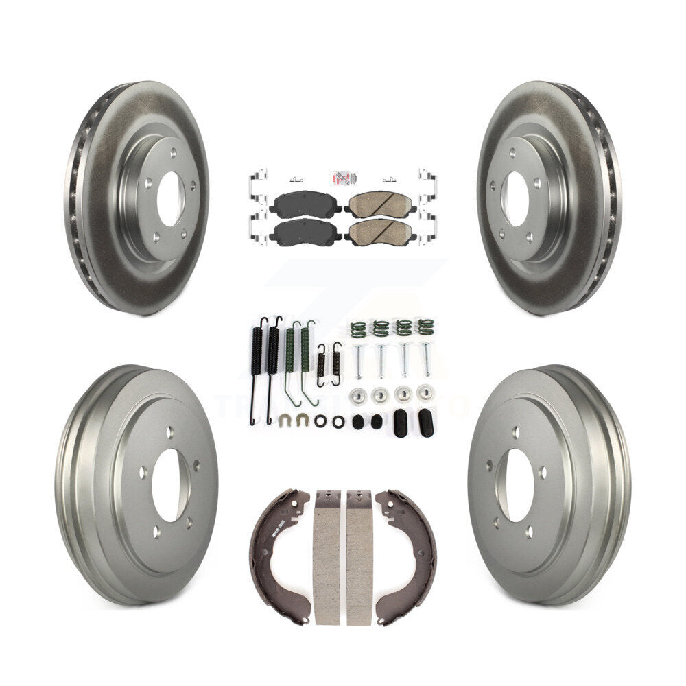 Front Rear Brake Rotor Ceramic Pad & Coated Drum Kit (7Pc) For Jeep Patriot Compass Dodge KGA-104246