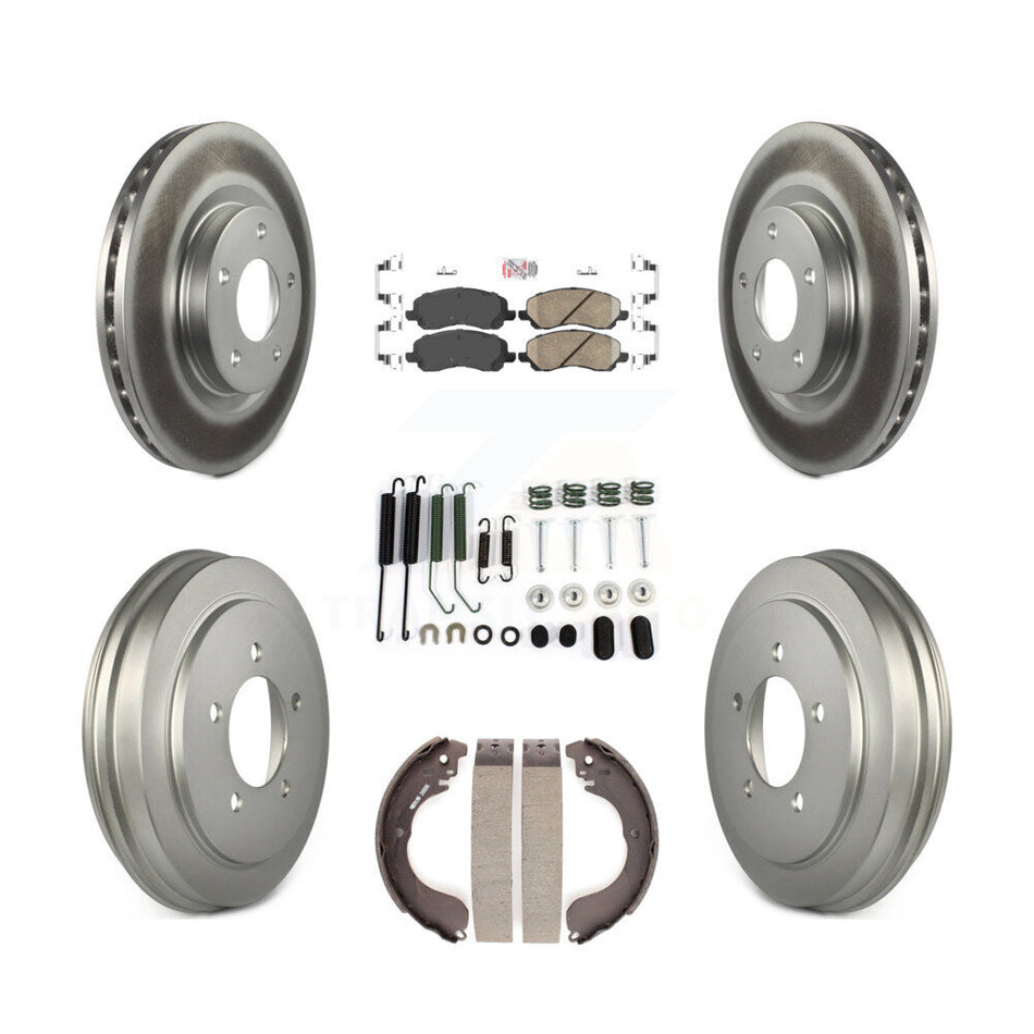Front Rear Brake Rotor Ceramic Pad & Coated Drum Kit (7Pc) For Jeep Patriot Compass Dodge KGA-104246