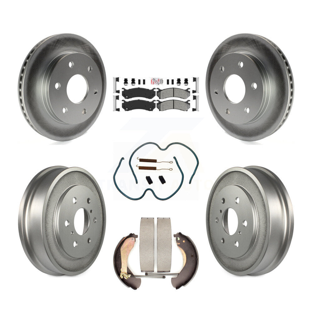 Front Rear Brake Rotor Semi-Metallic Pad Coat Drum Kit (7Pc) For Chevrolet Silverado 1500 KGA-104267