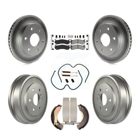 Front Rear Brake Rotor Semi-Metallic Pad Coat Drum Kit (7Pc) For Chevrolet Silverado 1500 KGA-104267