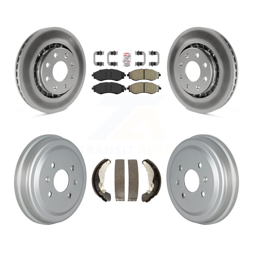 Front Rear Brake Rotor Semi-Metallic Pad Coated Drum Kit For Chevrolet Aveo Pontiac Aveo5 KGA-104277