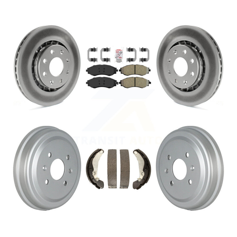 Front Rear Brake Rotor Semi-Metallic Pad Coated Drum Kit For Chevrolet Aveo Pontiac Aveo5 KGA-104277