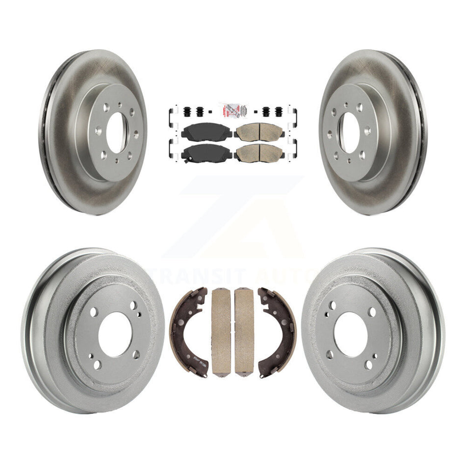 Front Rear Disc Brake Rotors Ceramic Pads And Coated Drum Kit For Honda Civic Acura EL KGA-104282