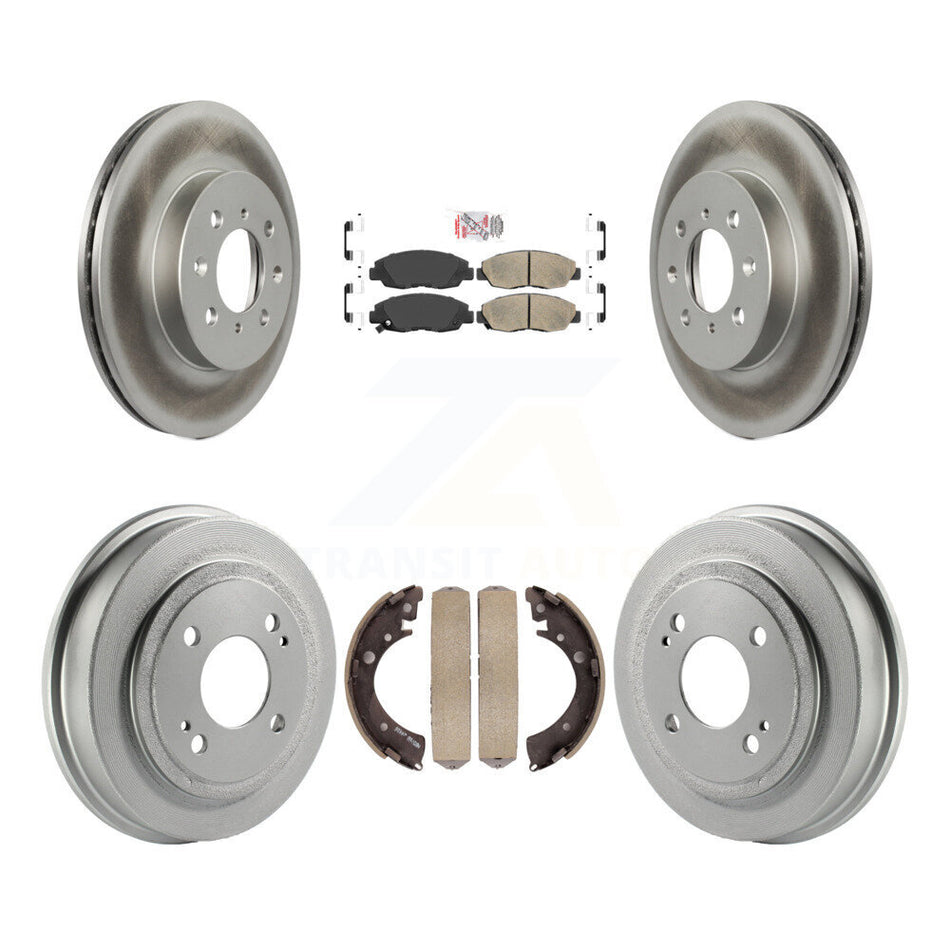 Front Rear Disc Brake Rotors Ceramic Pads And Coated Drum Kit For Honda Civic Acura EL KGA-104283