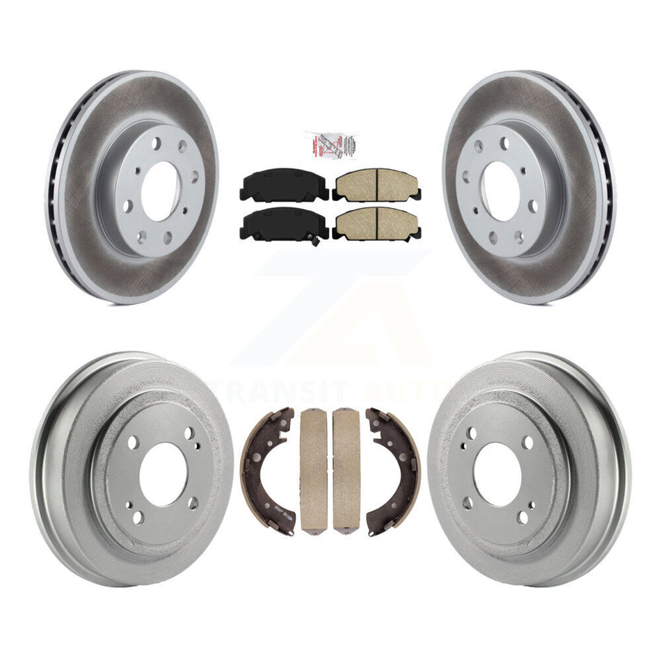 Front Rear Disc Brake Rotors Ceramic Pads And Coated Drum Kit For Honda Civic KGA-104285