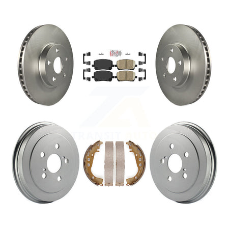 Front Rear Disc Brake Rotors Ceramic Pads And Coated Drum Kit For Toyota Corolla KGA-104293