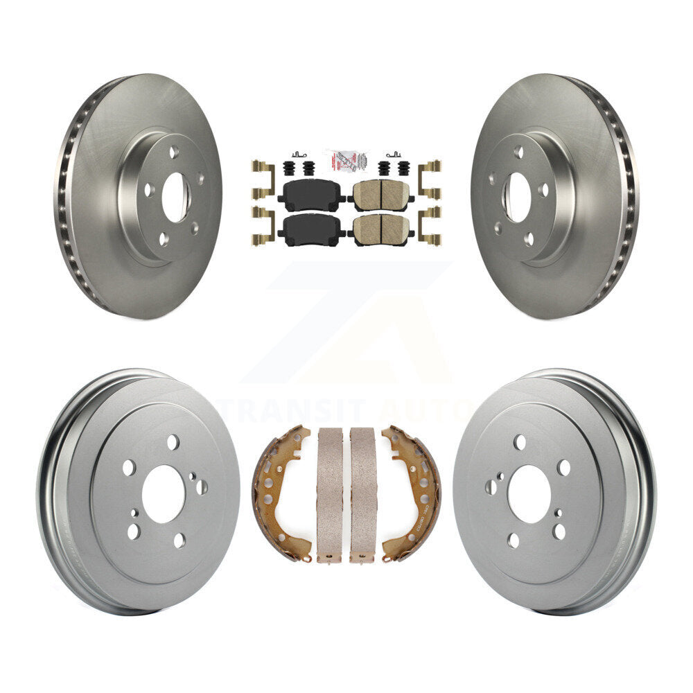 Front Rear Disc Brake Rotors Ceramic Pads And Coated Drum Kit For Toyota Corolla KGA-104295