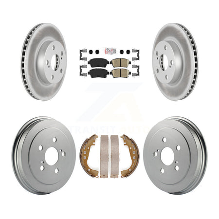 Front Rear Disc Brake Rotors Ceramic Pads And Coated Drum Kit For 2004-2008 Toyota Prius KGA-104298