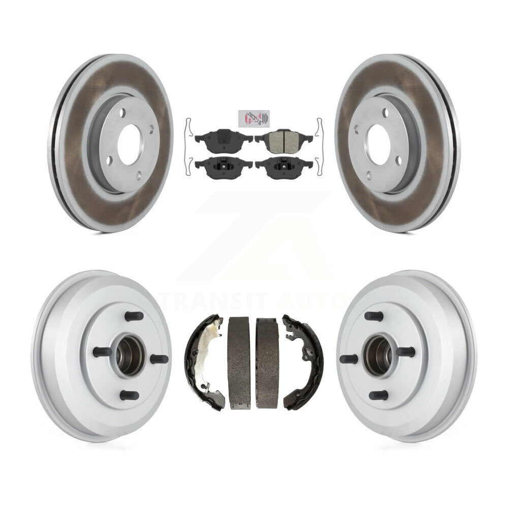 Front Rear Disc Brake Rotors Semi-Metallic Pads And Coated Drum Kit For Ford Focus KGA-104301