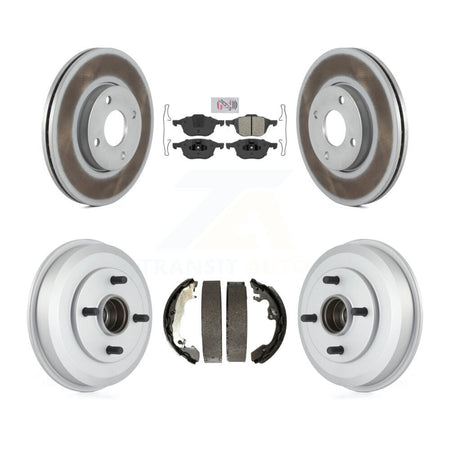 Front Rear Disc Brake Rotors Semi-Metallic Pads And Coated Drum Kit For Ford Focus KGA-104301