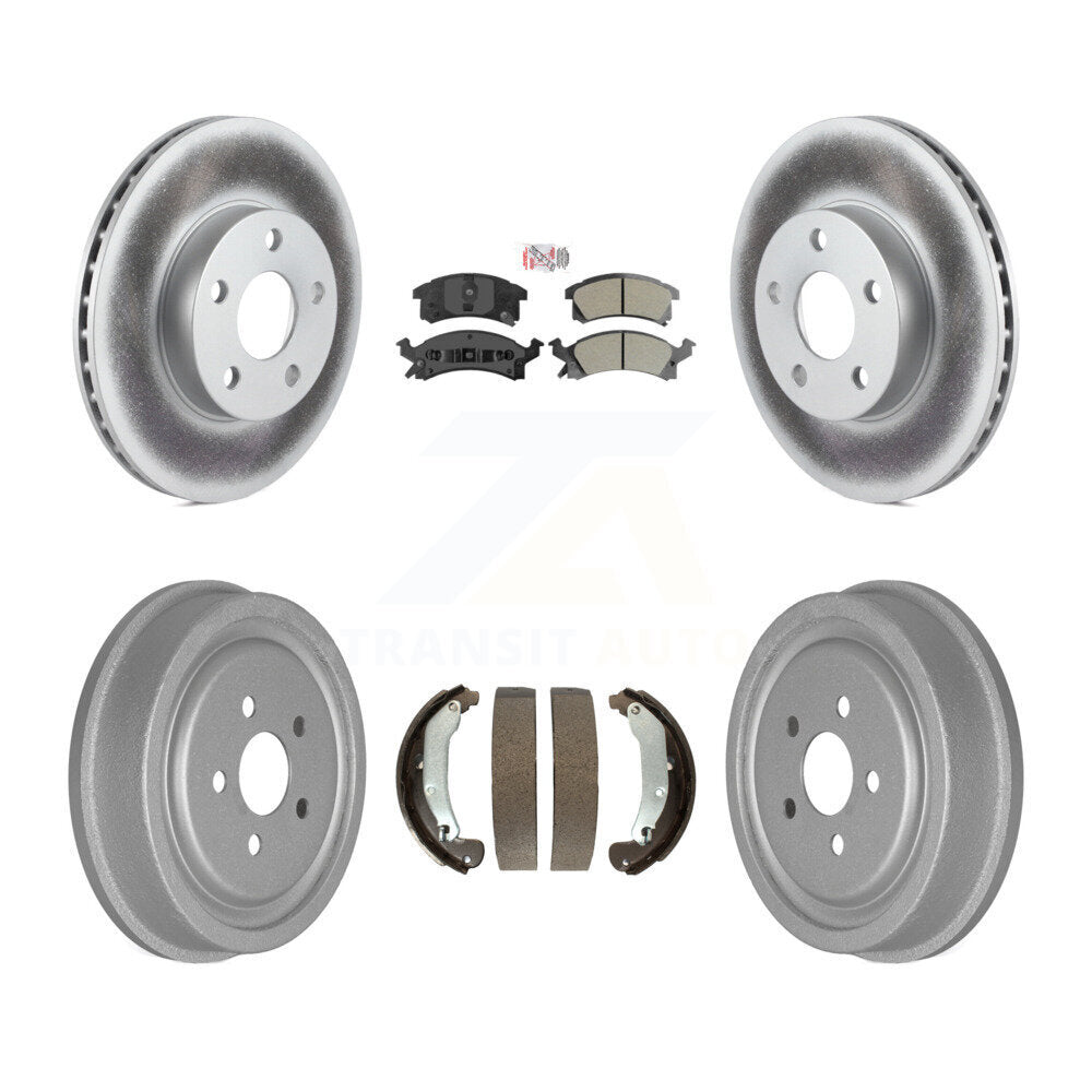 Front Rear Disc Brake Rotor Semi-Metallic Pad Coat Drum Kit For Pontiac Sunfire Chevrolet KGA-104302