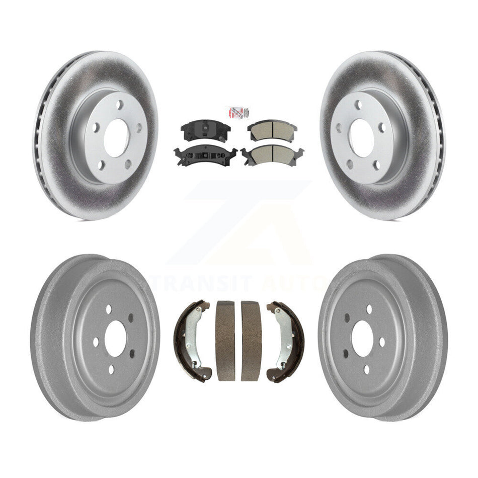 Front Rear Disc Brake Rotor Semi-Metallic Pad Coat Drum Kit For Pontiac Sunfire Chevrolet KGA-104302