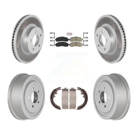 Front Rear Disc Brake Rotors Ceramic Pads And Coated Drum Kit For Ford Ranger Mazda B4000 KGA-104304