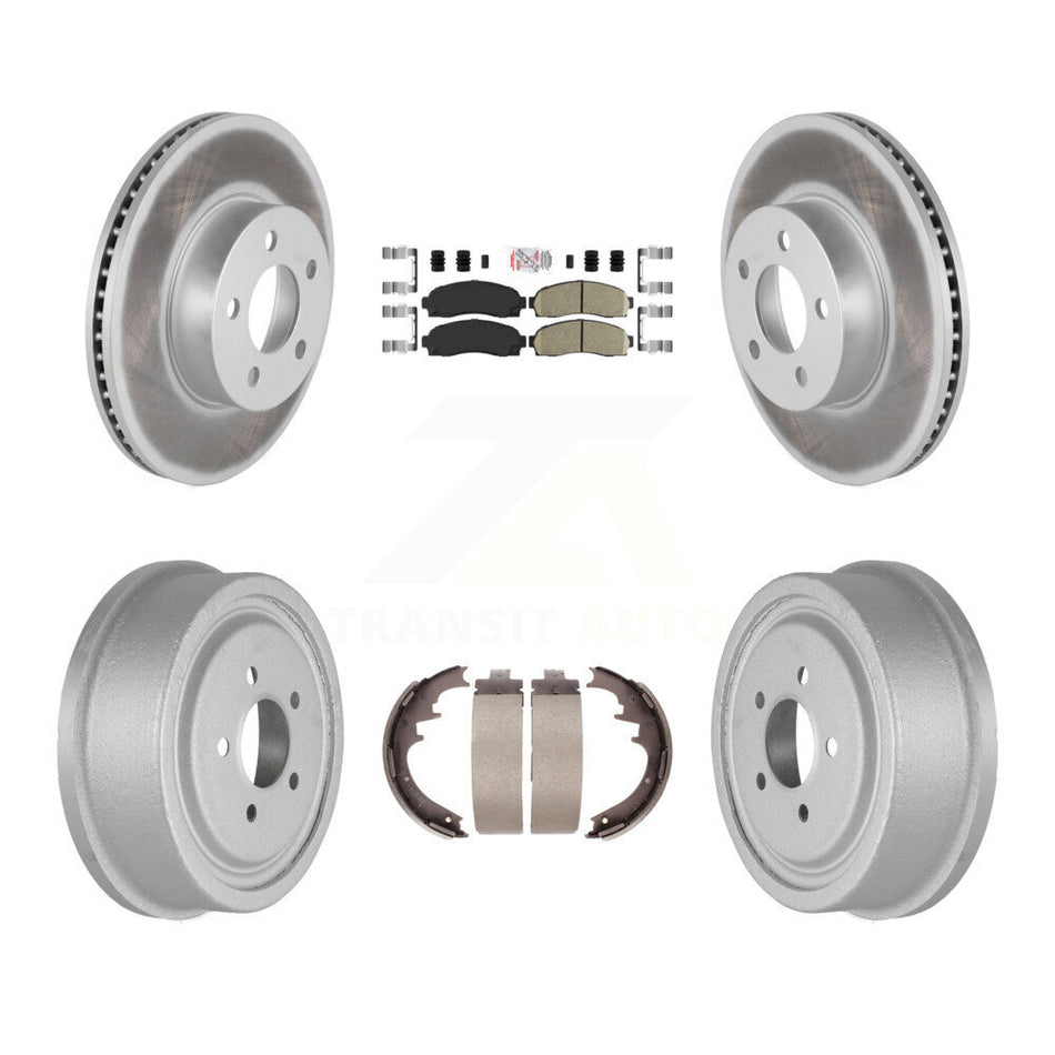 Front Rear Disc Brake Rotors Ceramic Pads And Coated Drum Kit For Ford Ranger Mazda B4000 KGA-104305
