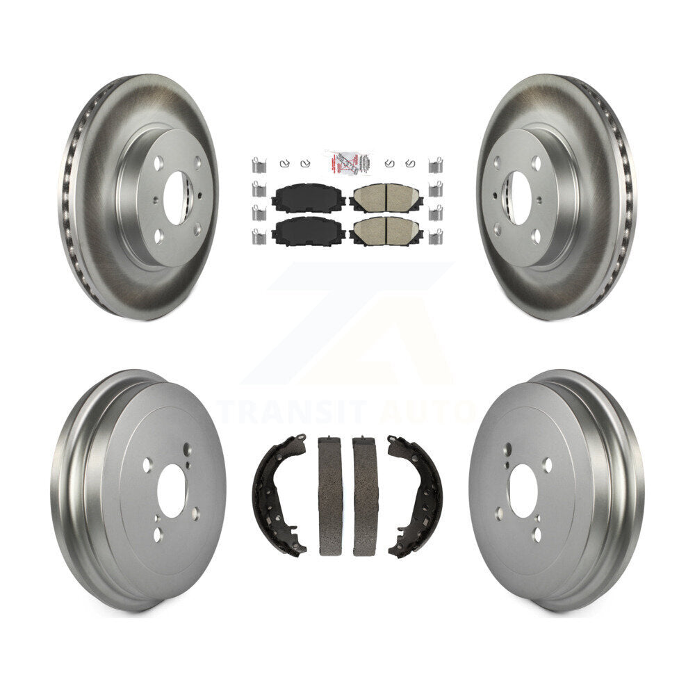 Front Rear Disc Brake Rotors Ceramic Pads And Coated Drum Kit For Toyota Yaris KGA-104306