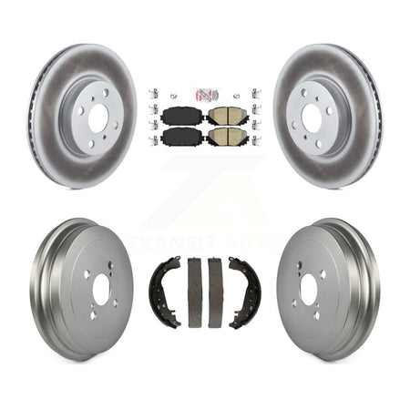 Front Rear Disc Brake Rotor Ceramic Pad And Coated Drum Kit For 2012-2013 Toyota Yaris SE KGA-104308