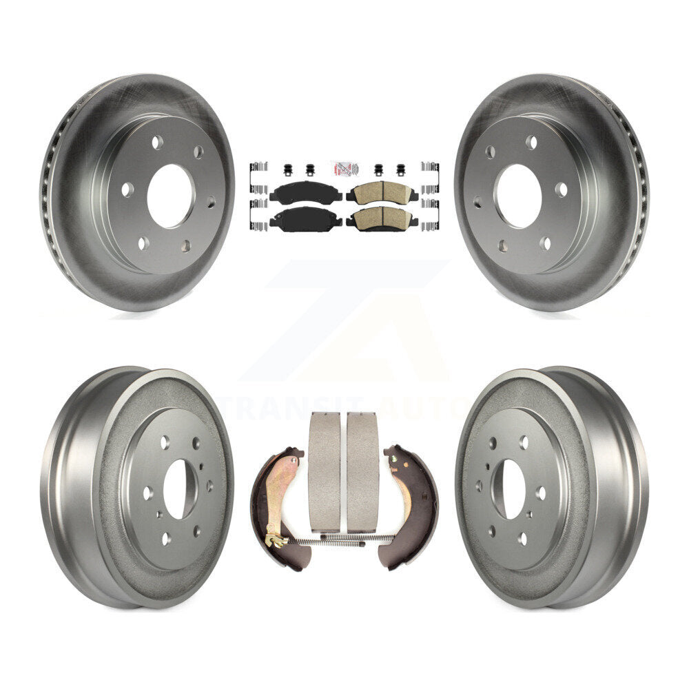 Front Rear Brake Rotors Ceramic Pad Coat Drum Kit For 07 GMC Sierra 1500 Disc rear brakes KGA-104319
