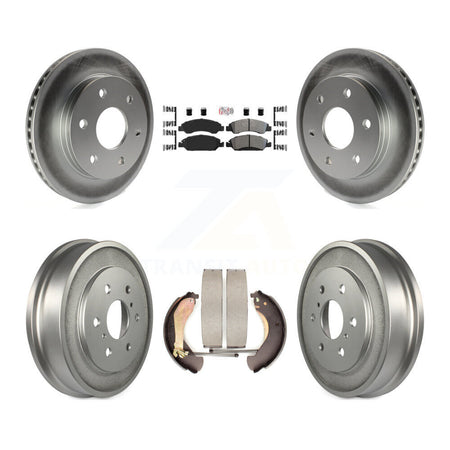 Front Rear Disc Brake Rotors Semi-Metallic Pads And Coated Drum Kit For GMC Sierra 1500 KGA-104320