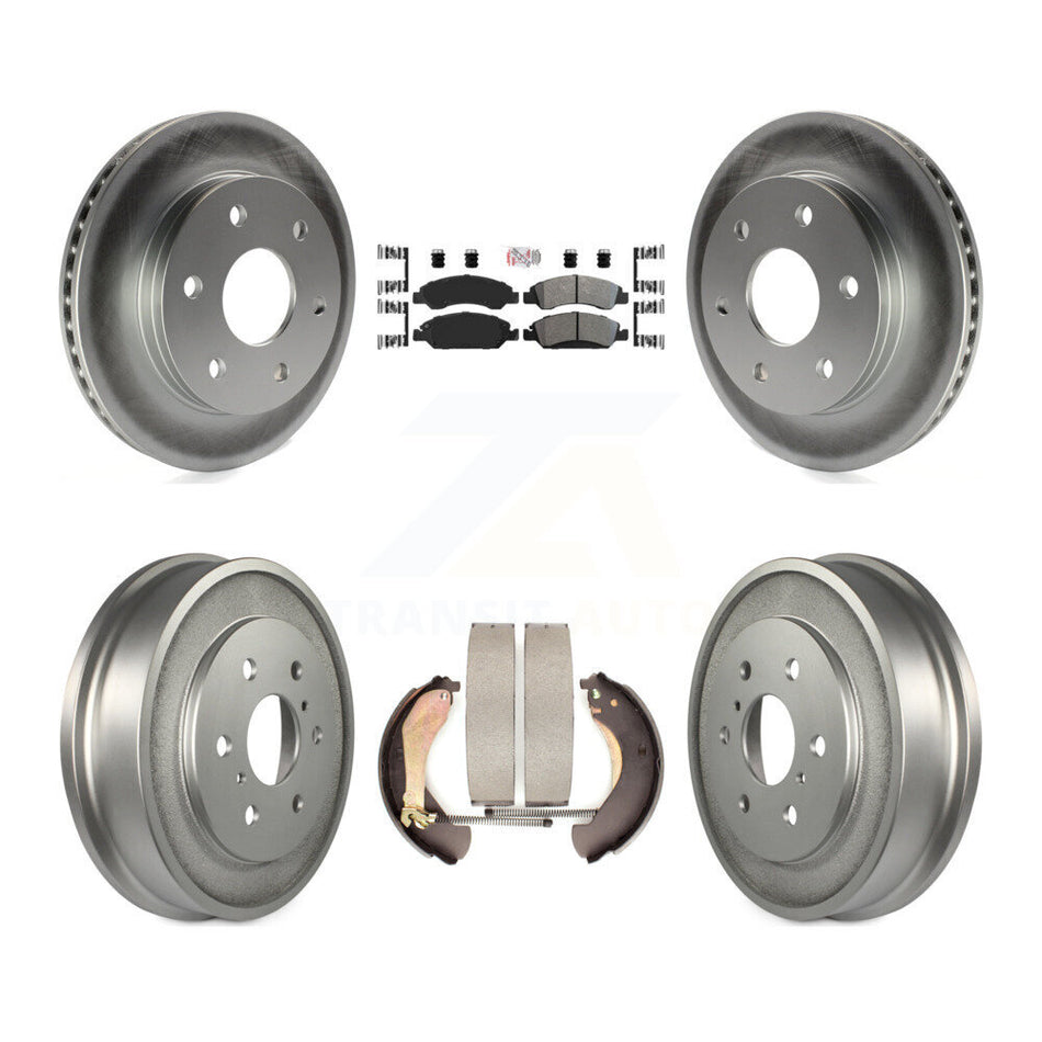 Front Rear Disc Brake Rotors Semi-Metallic Pads And Coated Drum Kit For GMC Sierra 1500 KGA-104320