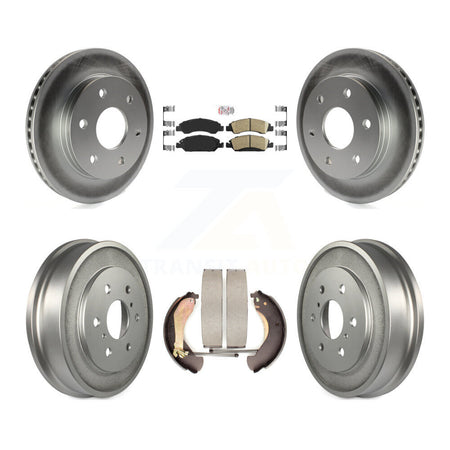 Front Rear Brake Rotors Ceramic Pad Coat Drum Kit For 07 GMC Sierra 1500 Disc rear brakes KGA-104321