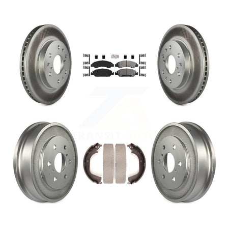 Front Rear Brake Rotor Semi-Metallic Pad Coated Drum Kit For Chevrolet Silverado 1500 GMC KGA-104324