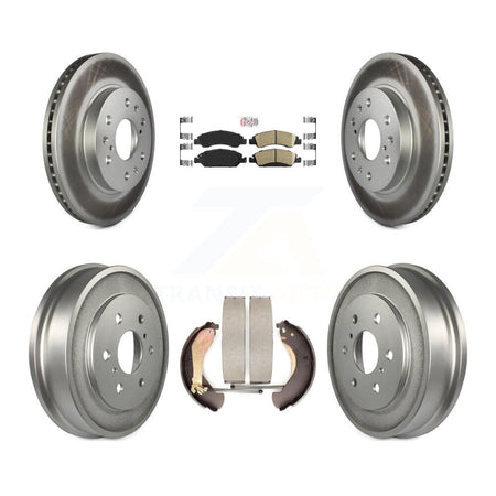 Front Rear Brake Rotors Ceramic Pad Coat Drum Kit For Chevrolet GMC Silverado 1500 Sierra KGA-104327