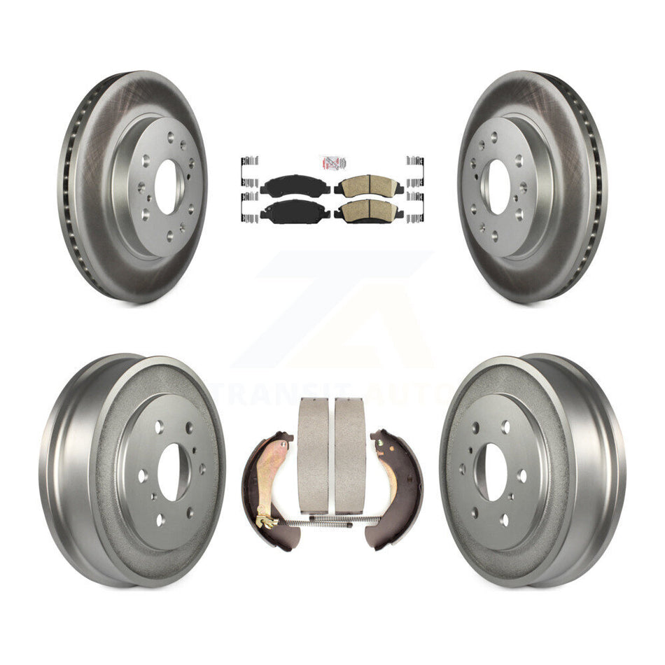 Front Rear Brake Rotors Ceramic Pad Coat Drum Kit For Chevrolet GMC Silverado 1500 Sierra KGA-104327