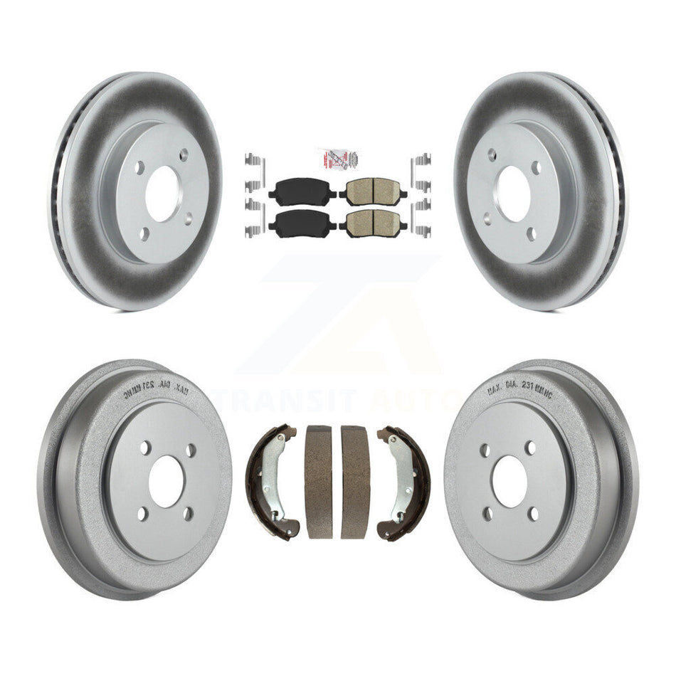 Front Rear Brake Rotors Ceramic Pad Coat Drum Kit For Pontiac Chevrolet Cobalt Saturn Ion KGA-104334