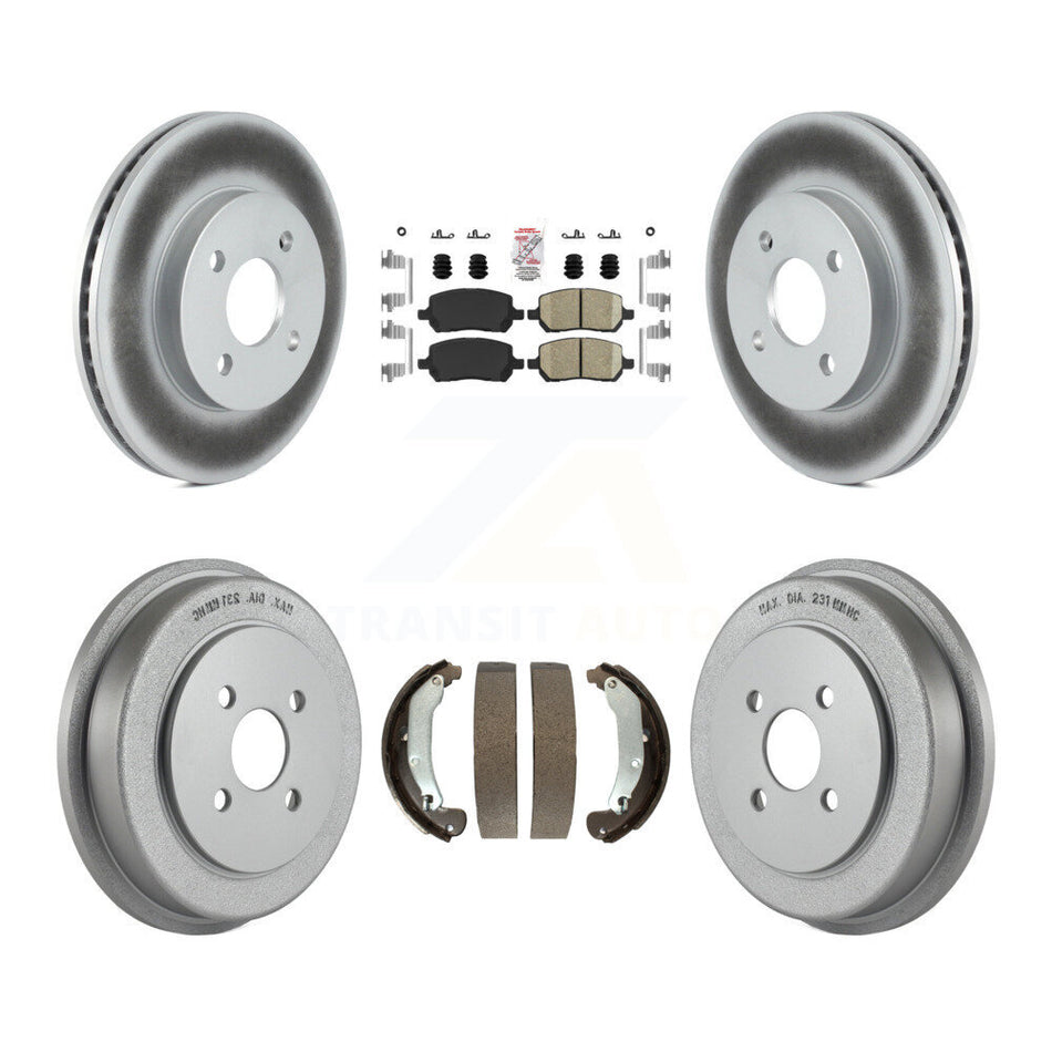 Front Rear Brake Rotors Ceramic Pad Coat Drum Kit For Pontiac Chevrolet Cobalt Saturn Ion KGA-104335