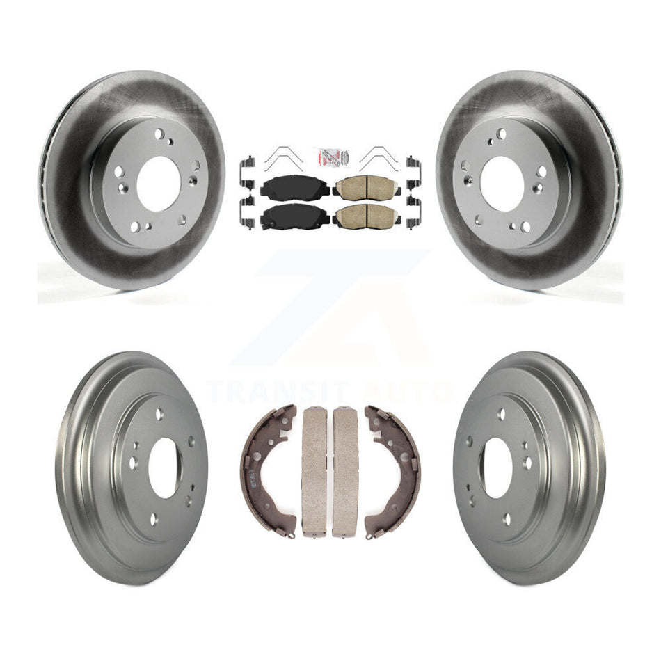 Front Rear Disc Brake Rotors Ceramic Pads And Coated Drum Kit For Honda Civic KGA-104340