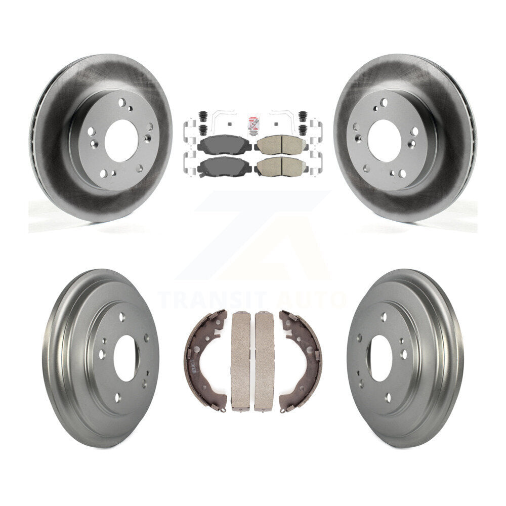 Front Rear Disc Brake Rotors Ceramic Pads And Coated Drum Kit For Honda Civic KGA-104341