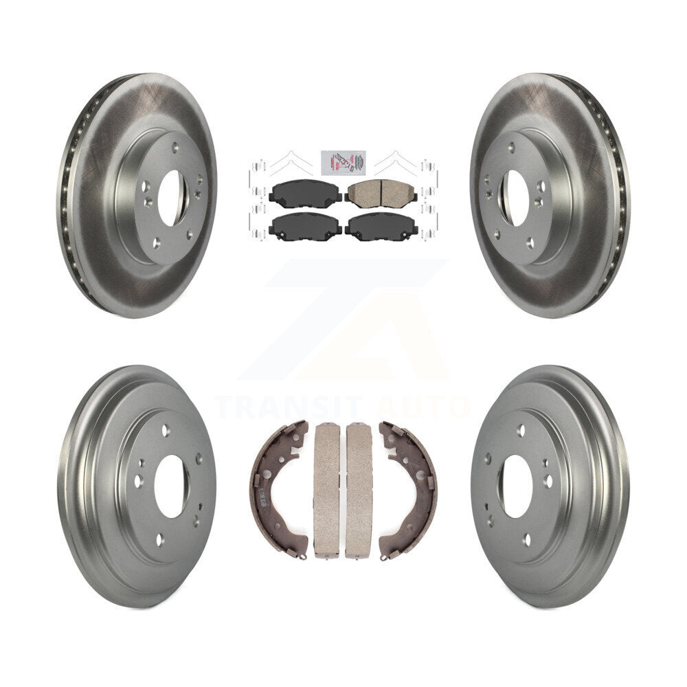 Front Rear Disc Brake Rotors Ceramic Pads And Coated Drum Kit For Honda Civic KGA-104342