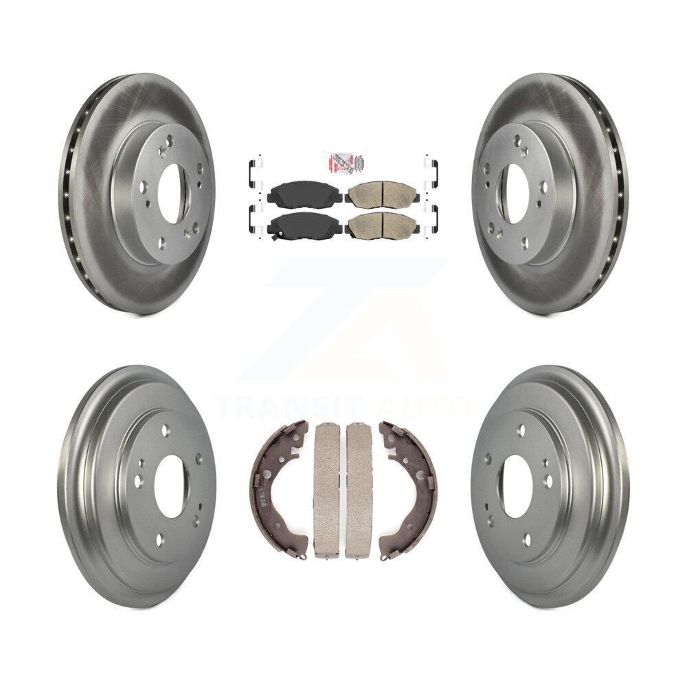 Front Rear Disc Brake Rotors Ceramic Pads And Coated Drum Kit For Honda Civic KGA-104345