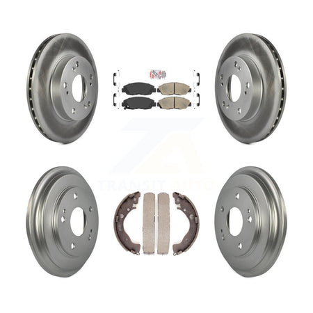 Front Rear Disc Brake Rotors Ceramic Pads And Coated Drum Kit For Honda Civic KGA-104345