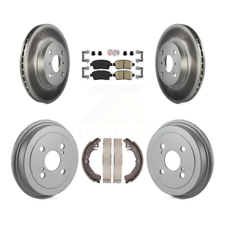 Front Rear Disc Brake Rotors Ceramic Pads And Coated Drum Kit For 2001-2005 Toyota Echo KGA-104346